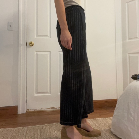 Alexander Wang navy pinstripe frayed trouser sz 4 - Picture 3 of 8